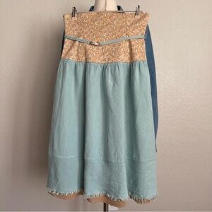 Size XS Set Of 2 East-West Designer Quality Silk Top & Linen Skirt   In Good Pre